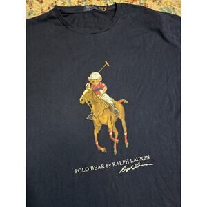 Polo Ralph Lauren Bear On Horse Graphic T-shirt Men's XL 1XB Blue Short Sleeve